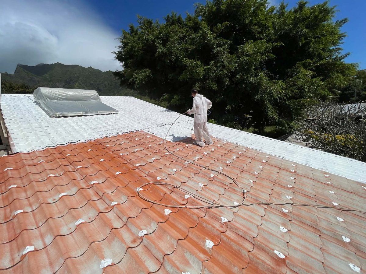Application du revêtement cool roof